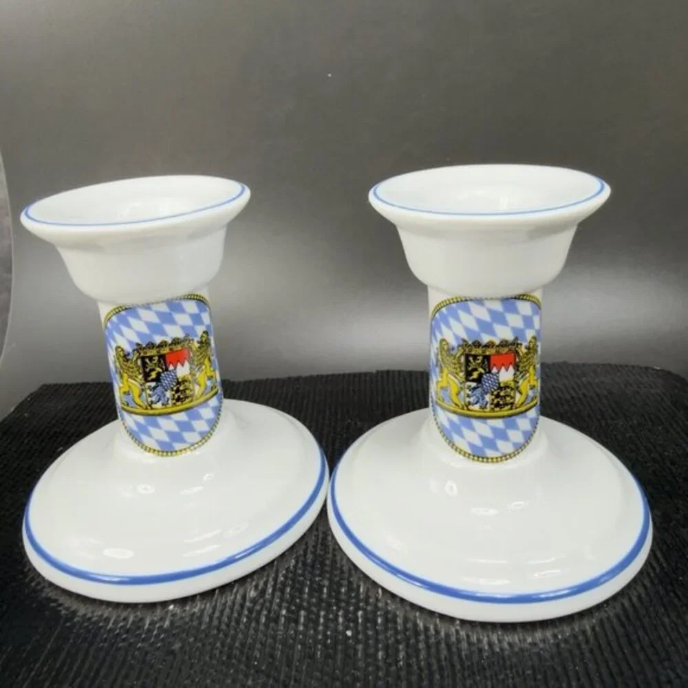 Seltmann Weiden Bavaria German Porcelain Johann Weig Design Candle Stick Holders